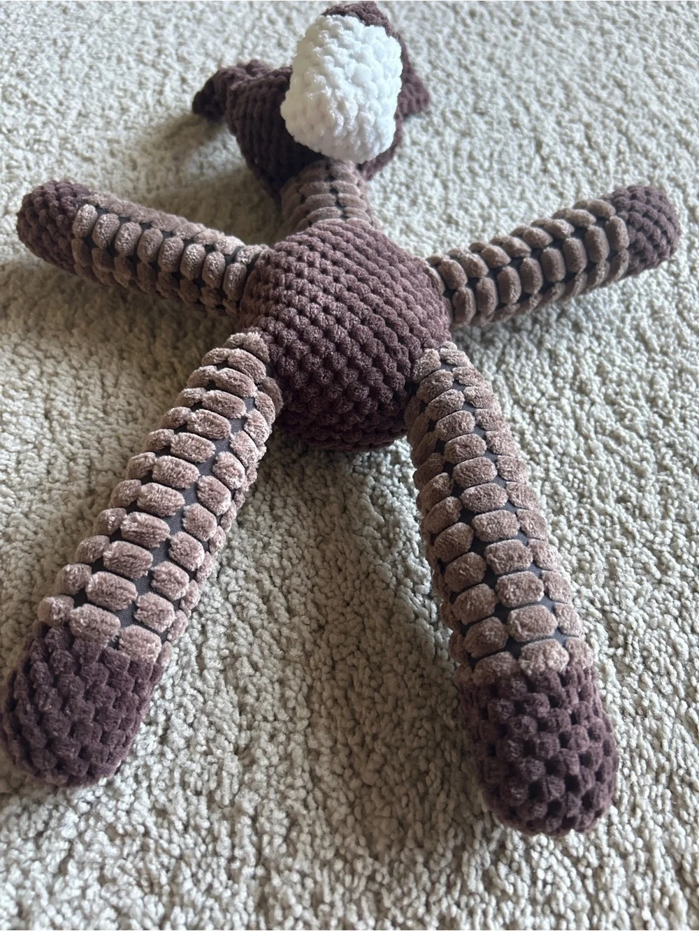 Textured Corduroy Plush Donkey Dog Squeaker Toy NWOT